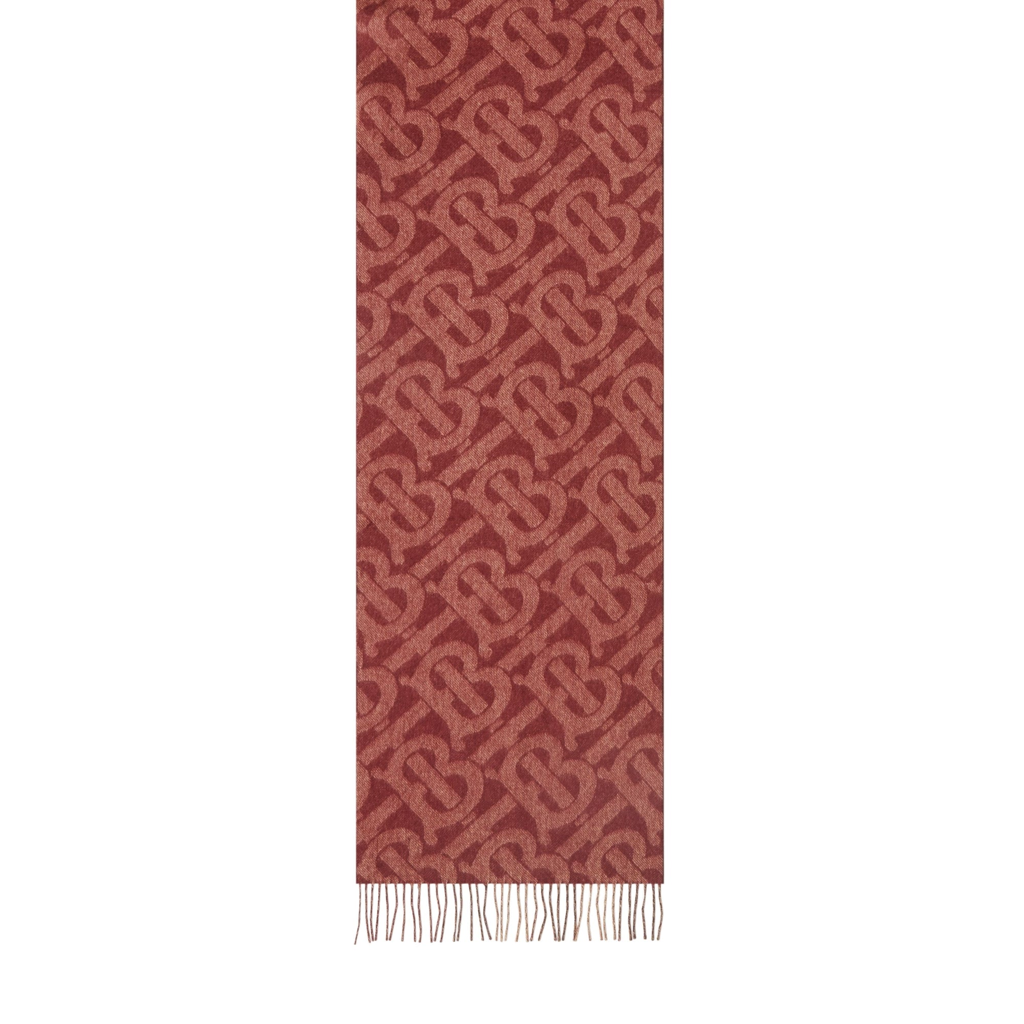 Écharpe réversible en cachemire check et Monogram - Burgundy