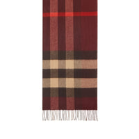 Écharpe réversible en cachemire check et Monogram - Burgundy