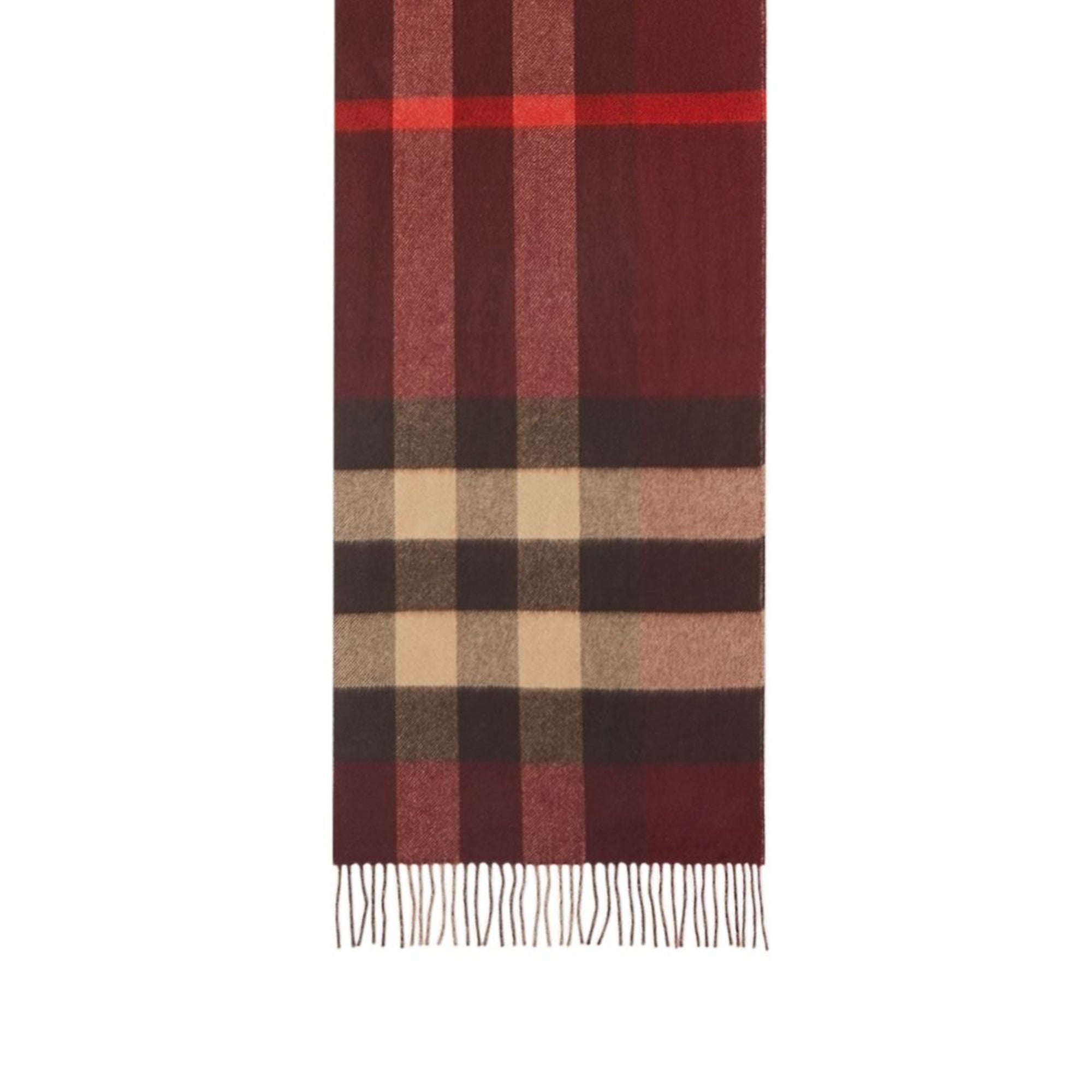 Écharpe réversible en cachemire check et Monogram - Burgundy