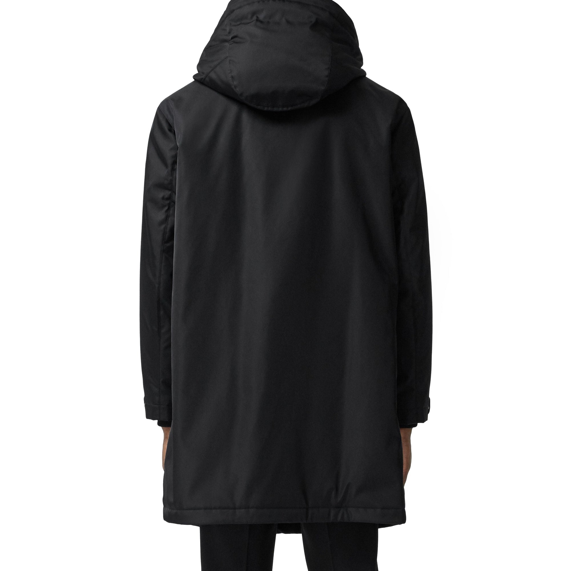 Parka en sergé technique à logo - Black