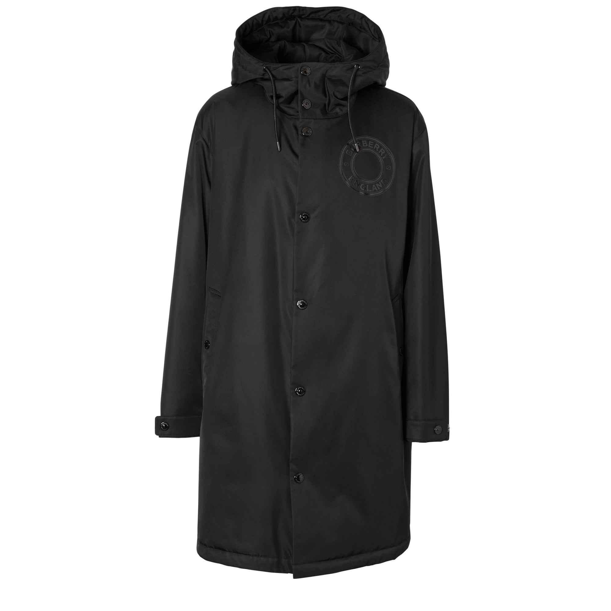 Parka en sergé technique à logo - Black