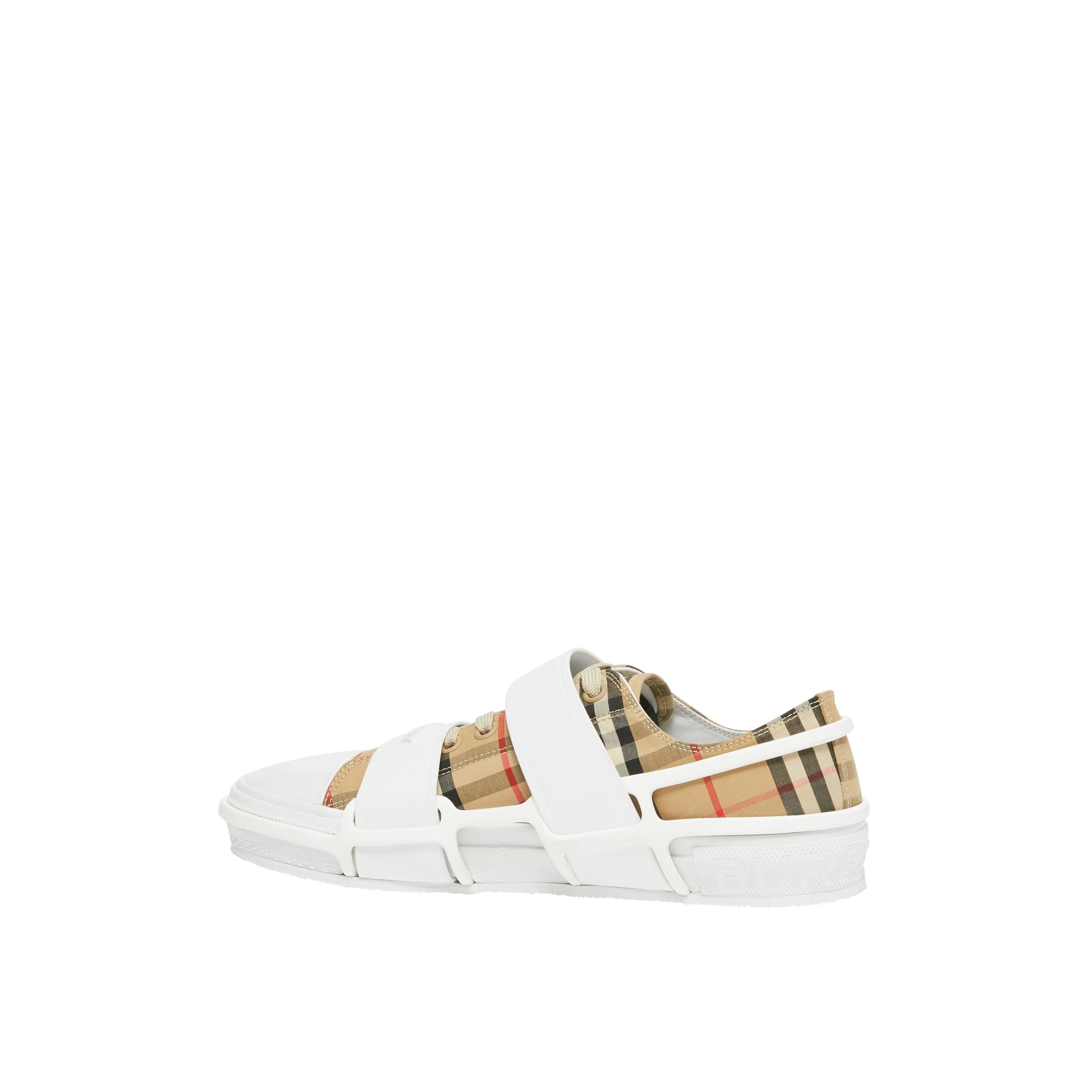 Sneakers Webb en coton Vintage Check et cuir - Archive Beige