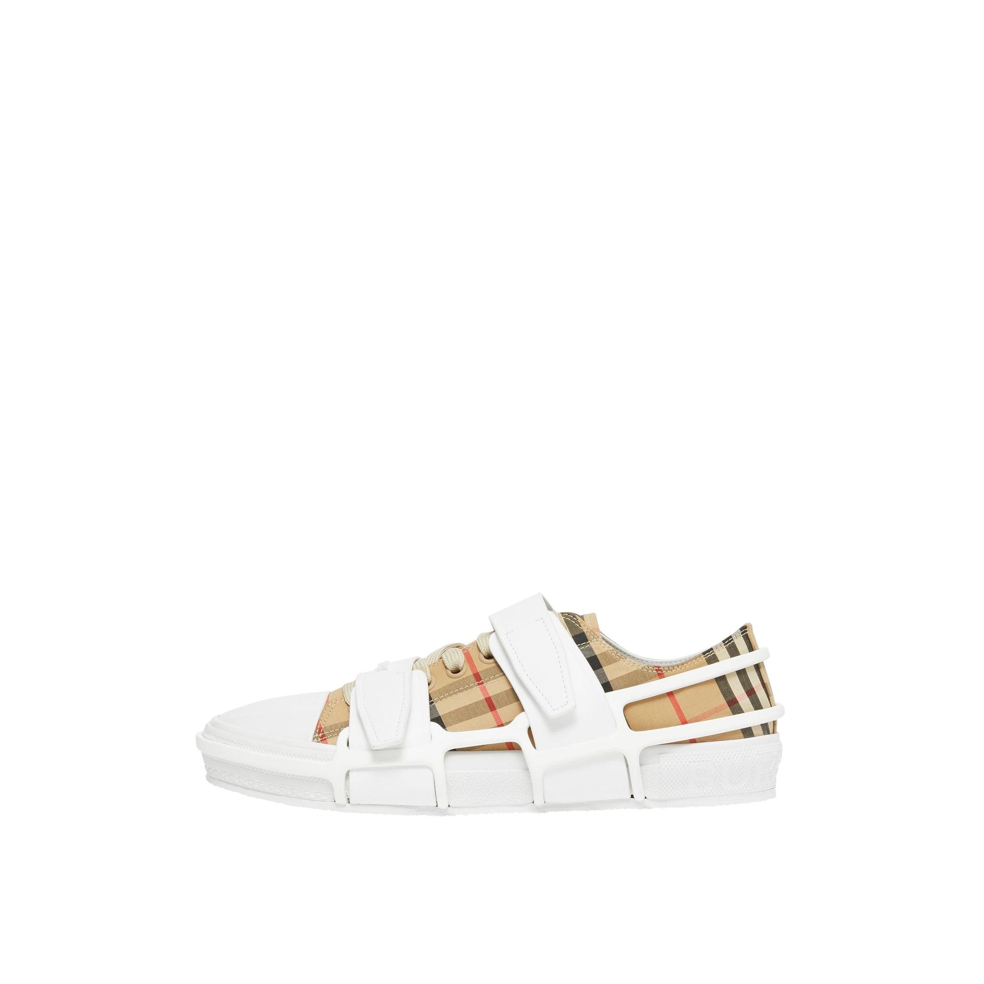 Sneakers Webb en coton Vintage Check et cuir - Archive Beige