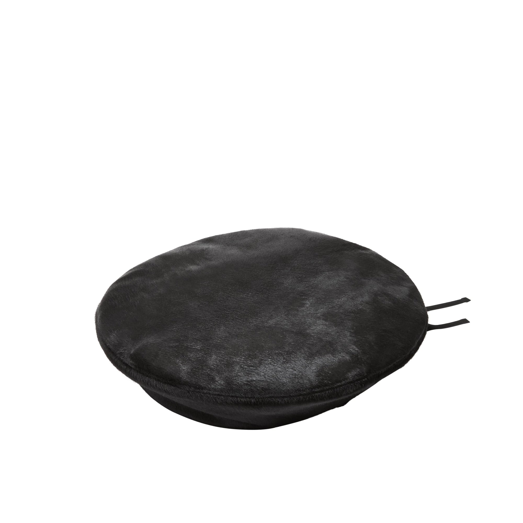 Béret oversize en poil de veau - Black