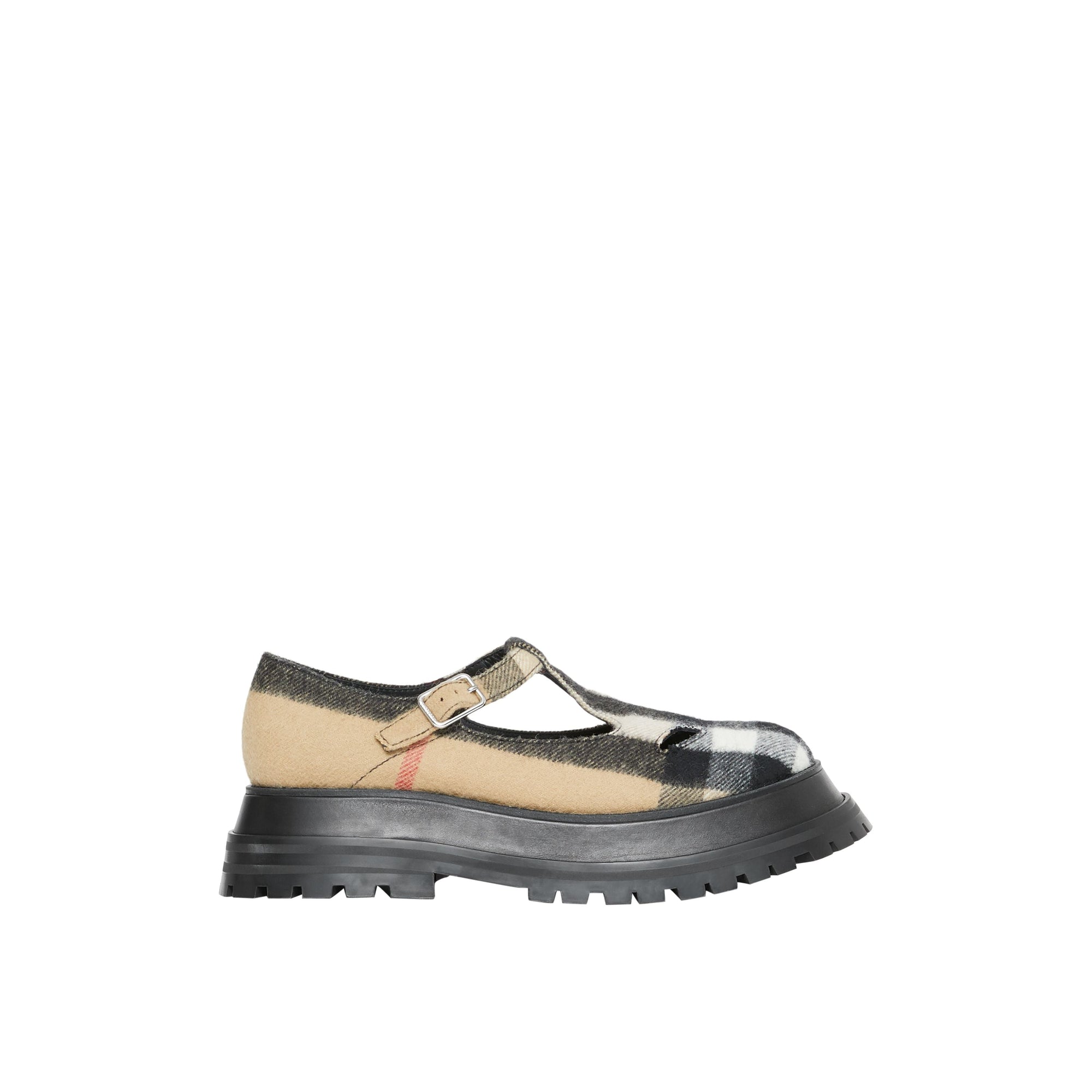 Salomés en laine check - Archive Beige