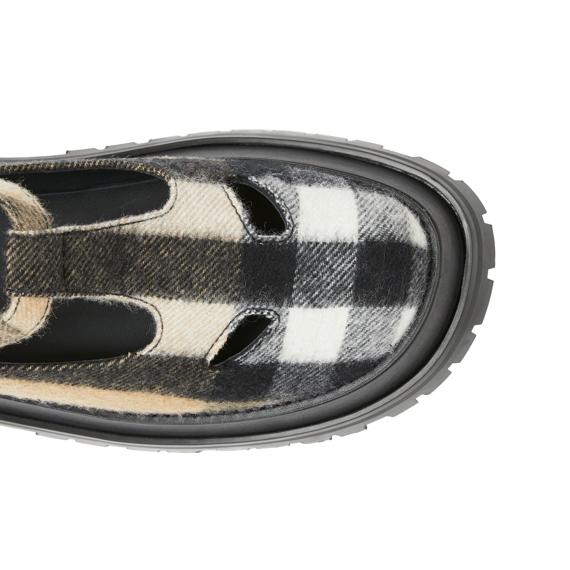 Salomés en laine check - Archive Beige