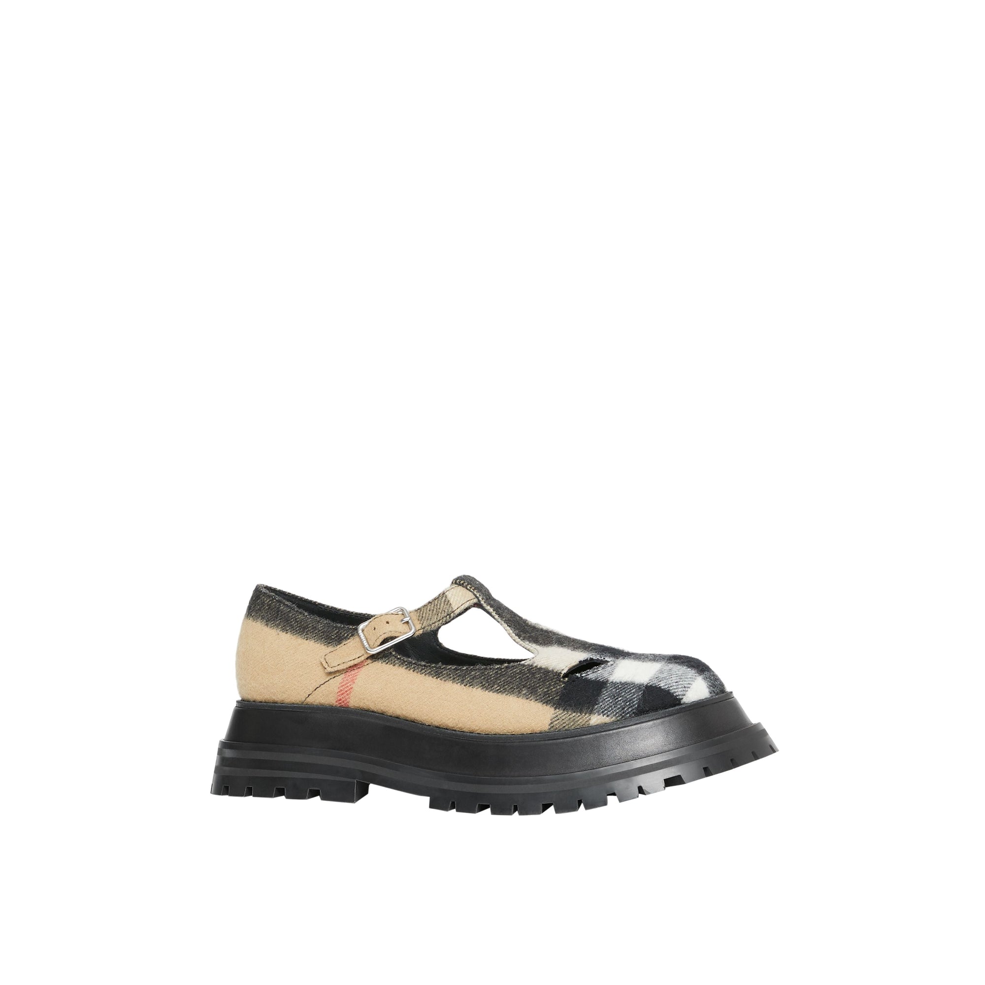 Salomés en laine check - Archive Beige