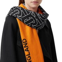 Écharpe légère en cachemire rayée Monogram - Citrus Yellow