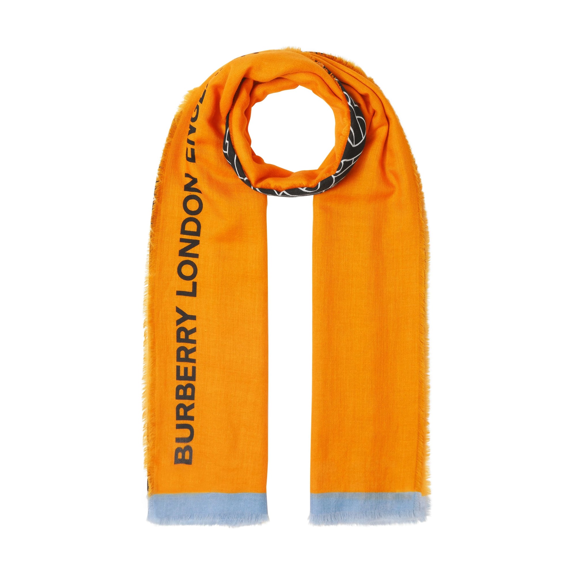 Écharpe légère en cachemire rayée Monogram - Citrus Yellow