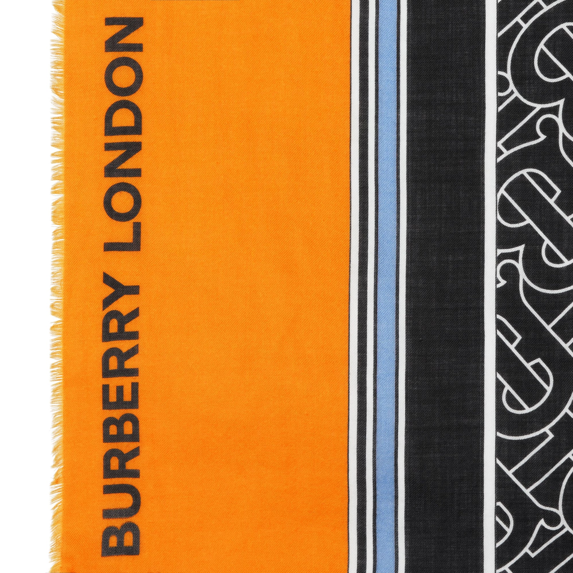 Écharpe légère en cachemire rayée Monogram - Citrus Yellow