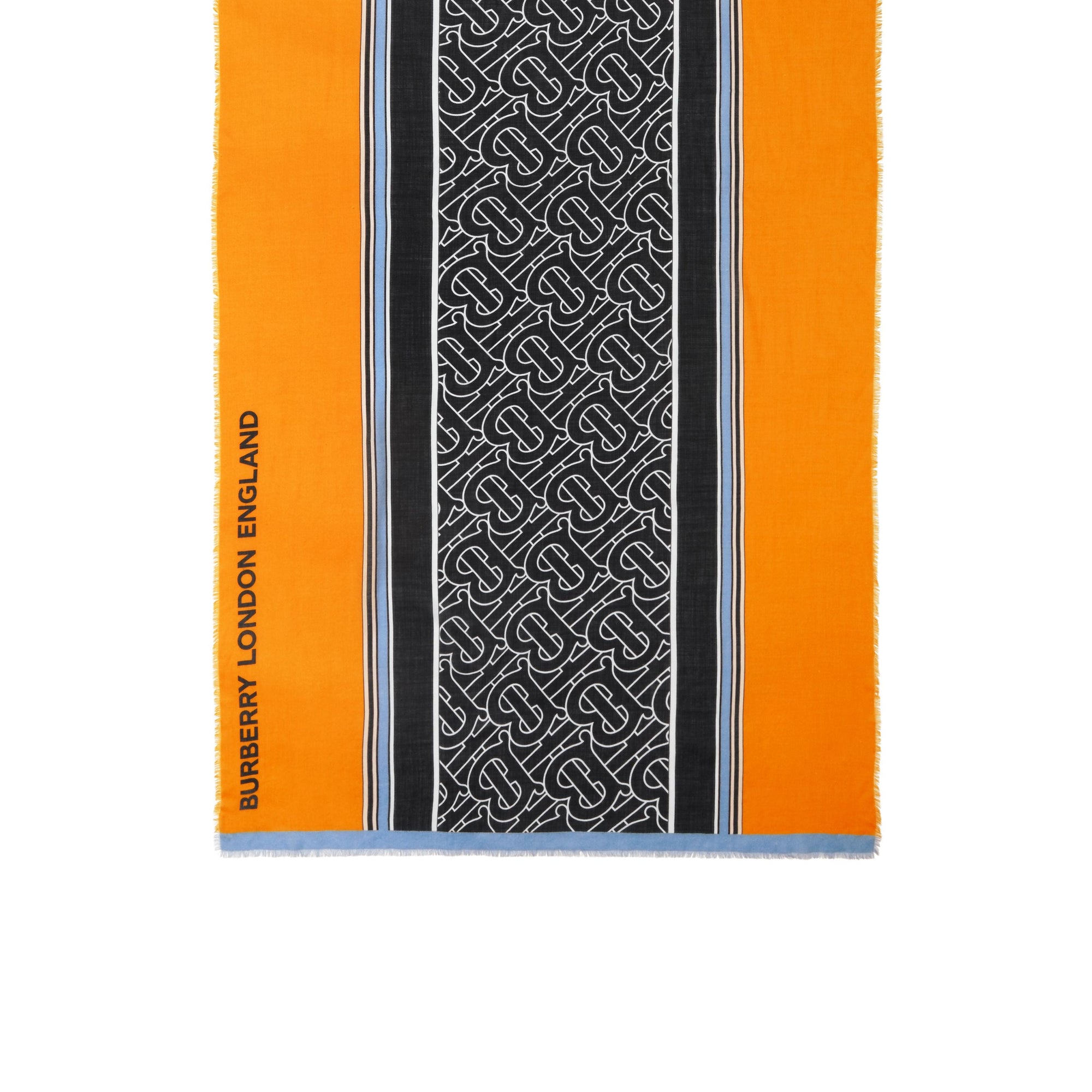 Écharpe légère en cachemire rayée Monogram - Citrus Yellow