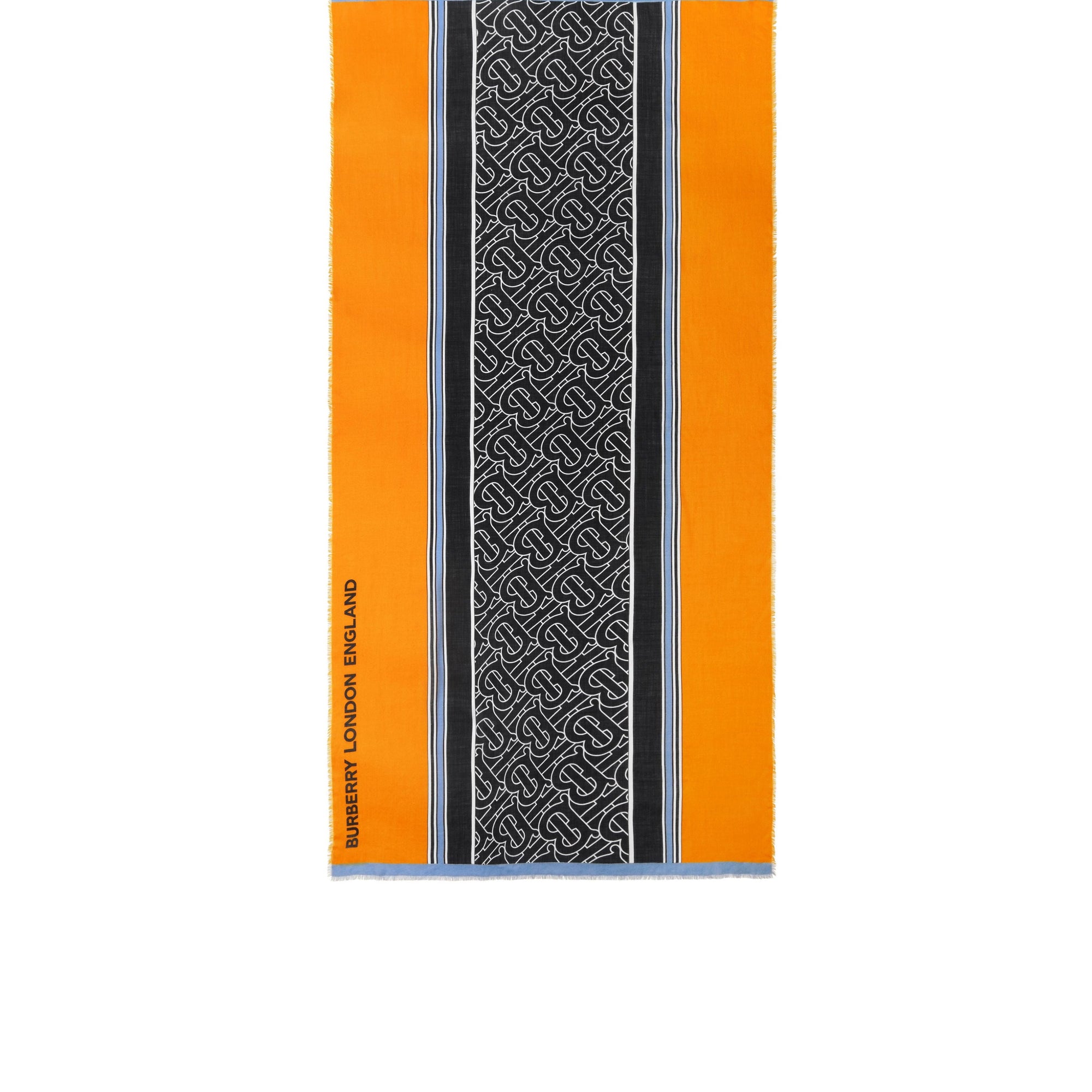 Écharpe légère en cachemire rayée Monogram - Citrus Yellow