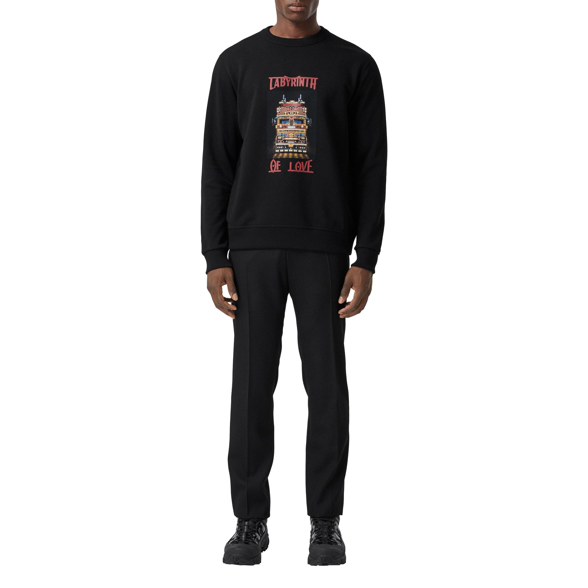 Sweat-shirt en coton avec slogan - Black