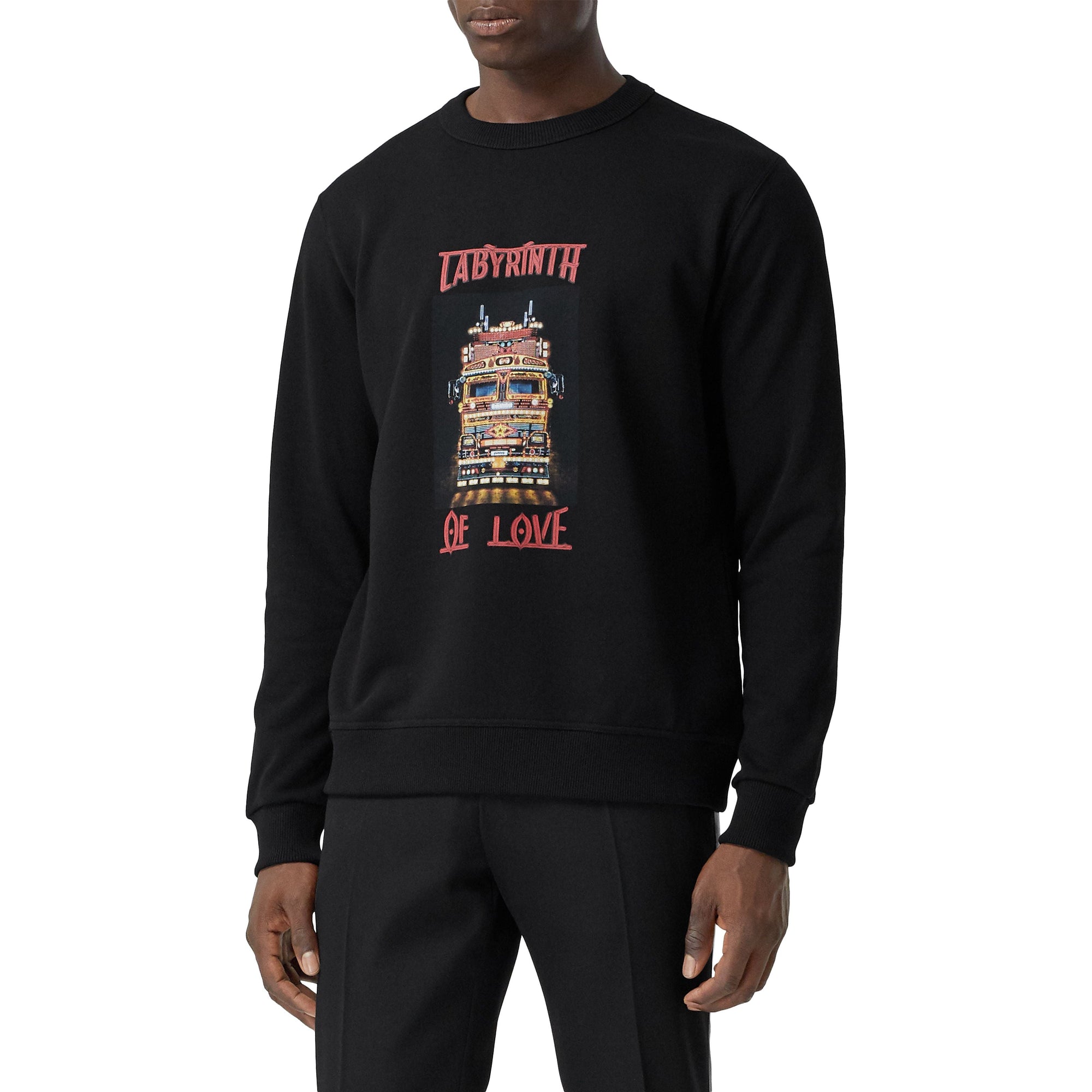 Sweat-shirt en coton avec slogan - Black