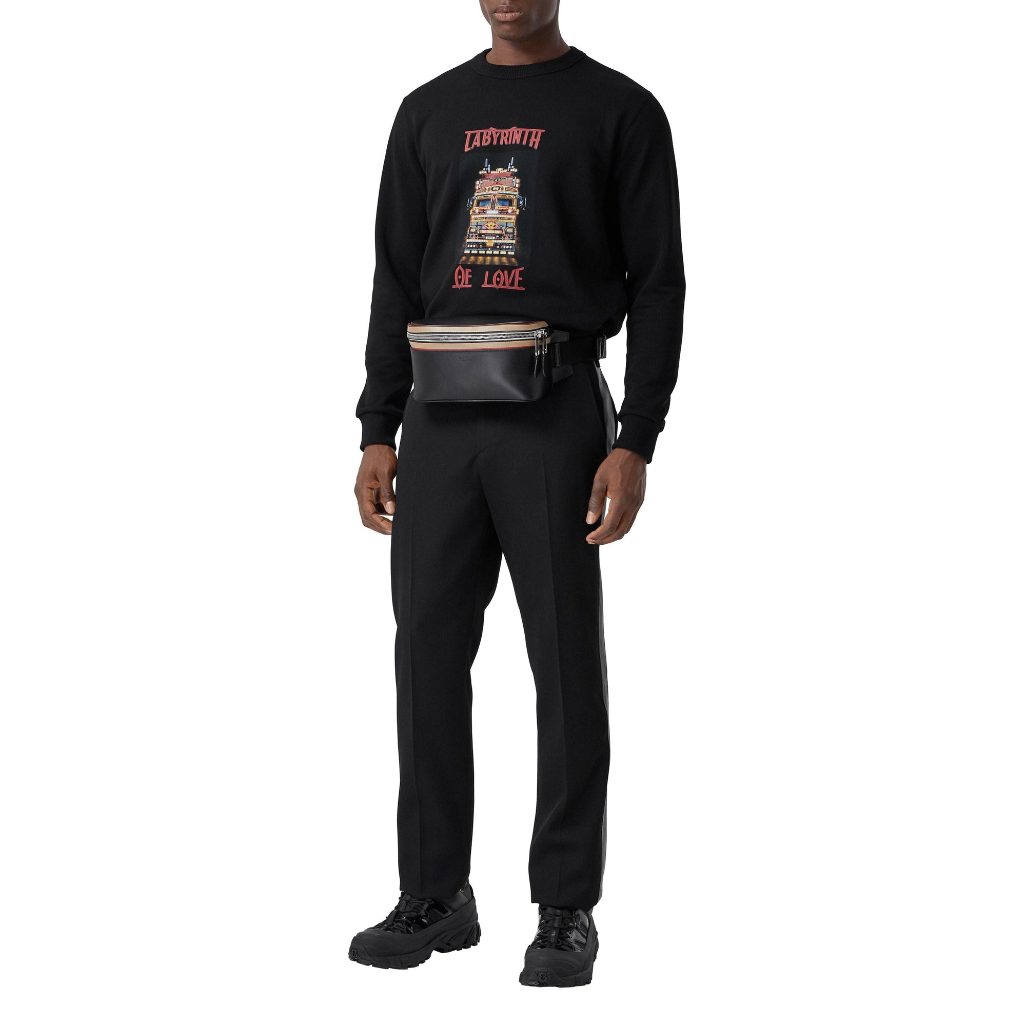 Sweat-shirt en coton avec slogan - Black