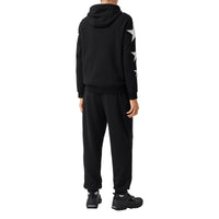 Sweat-shirt à capuche en coton à motif étoilé - Black