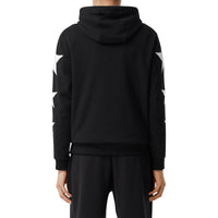 Sweat-shirt à capuche en coton à motif étoilé - Black