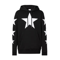 Sweat-shirt à capuche en coton à motif étoilé - Black