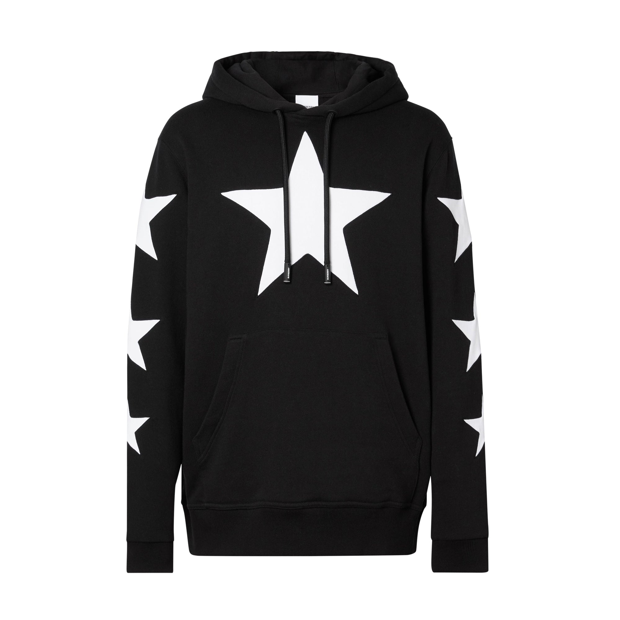 Sweat-shirt à capuche en coton à motif étoilé - Black