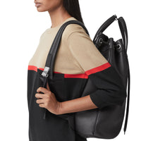 Sac à dos en cuir avec cordon de serrage - Black