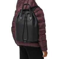 Sac à dos en cuir avec cordon de serrage - Black