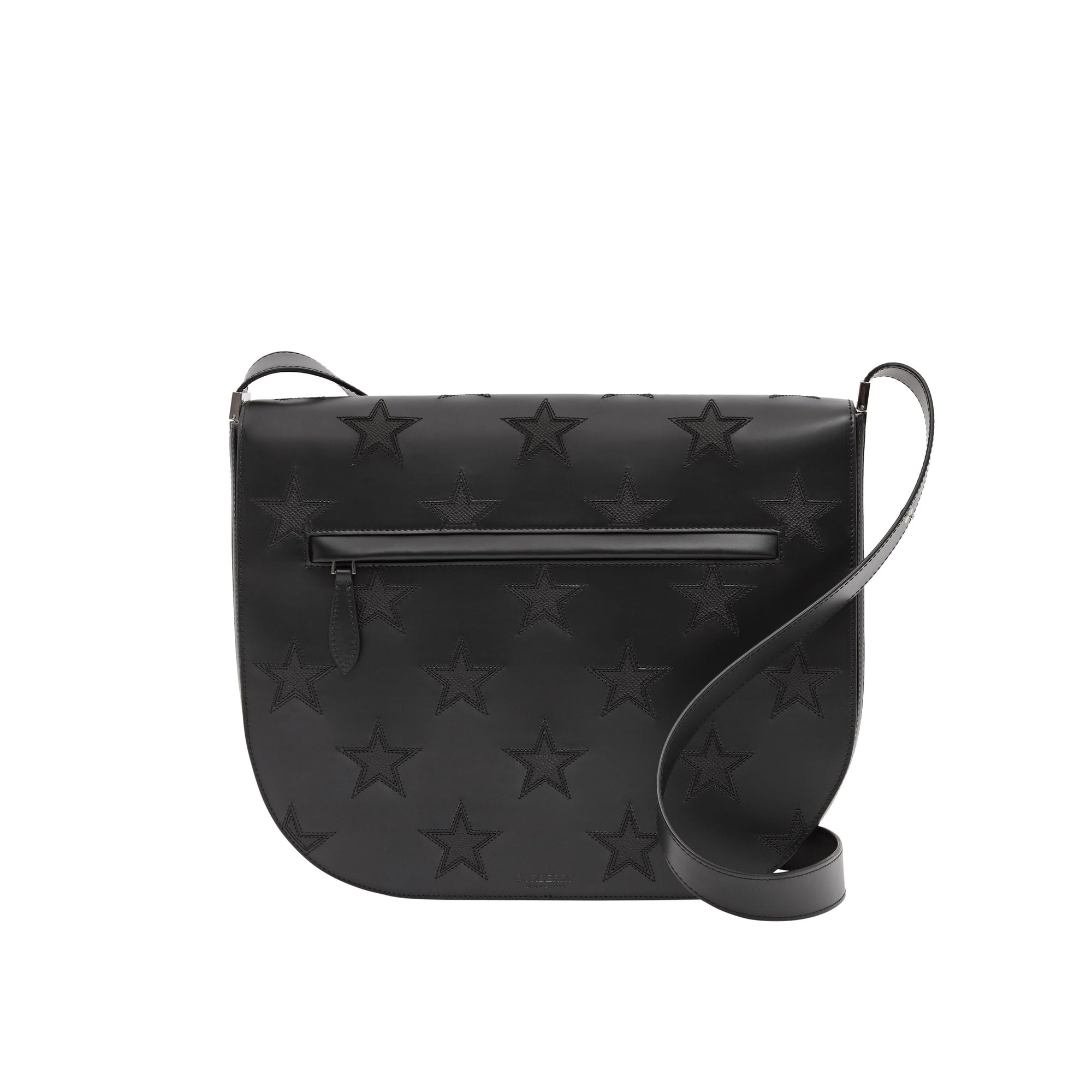 Sac à bandoulière Olympia en cuir à motif étoilé - Black
