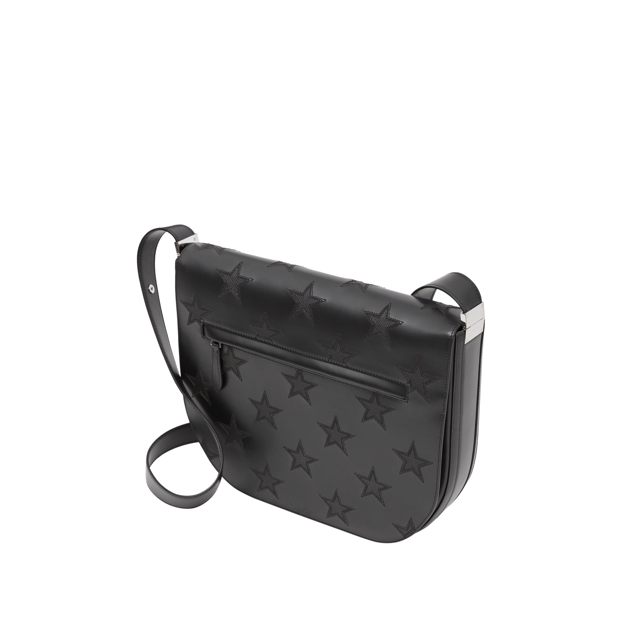 Sac à bandoulière Olympia en cuir à motif étoilé - Black