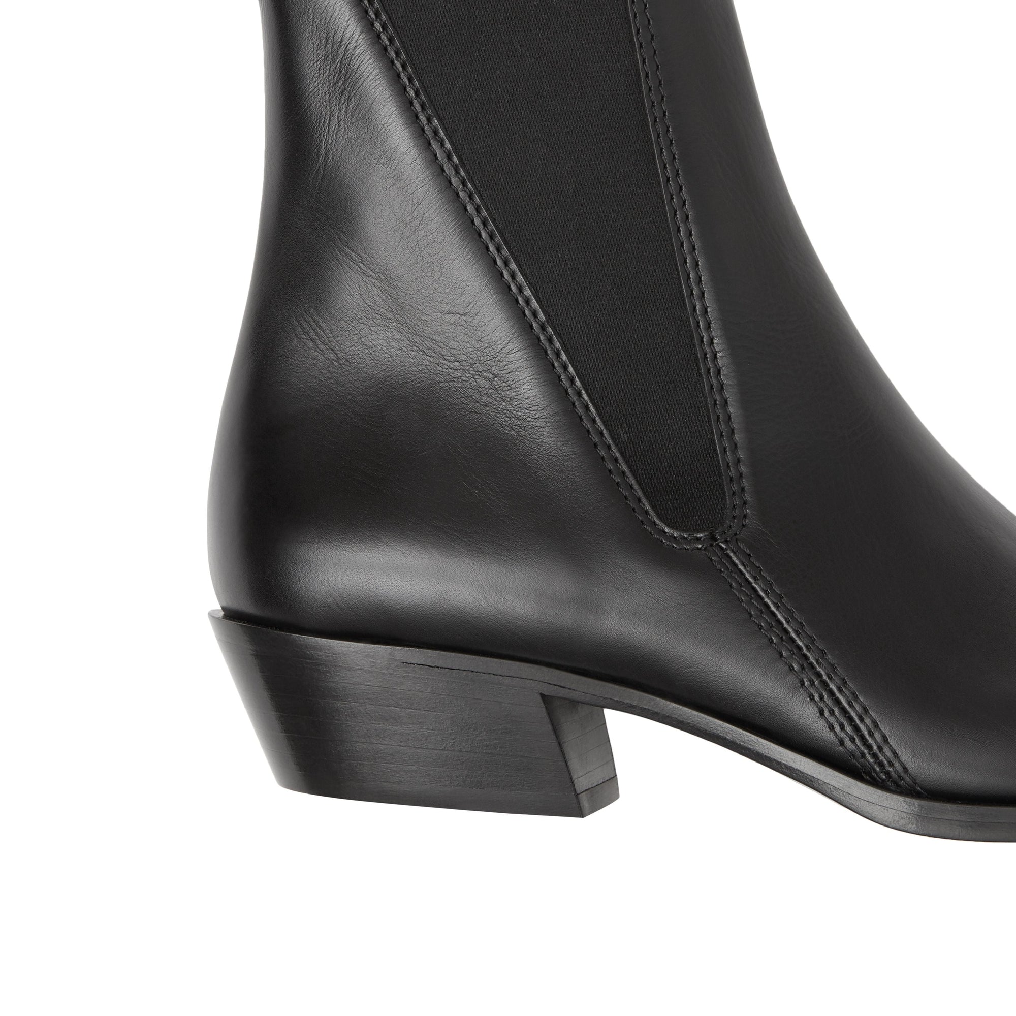 Bottines Chelsea à bout pointu en cuir - Black