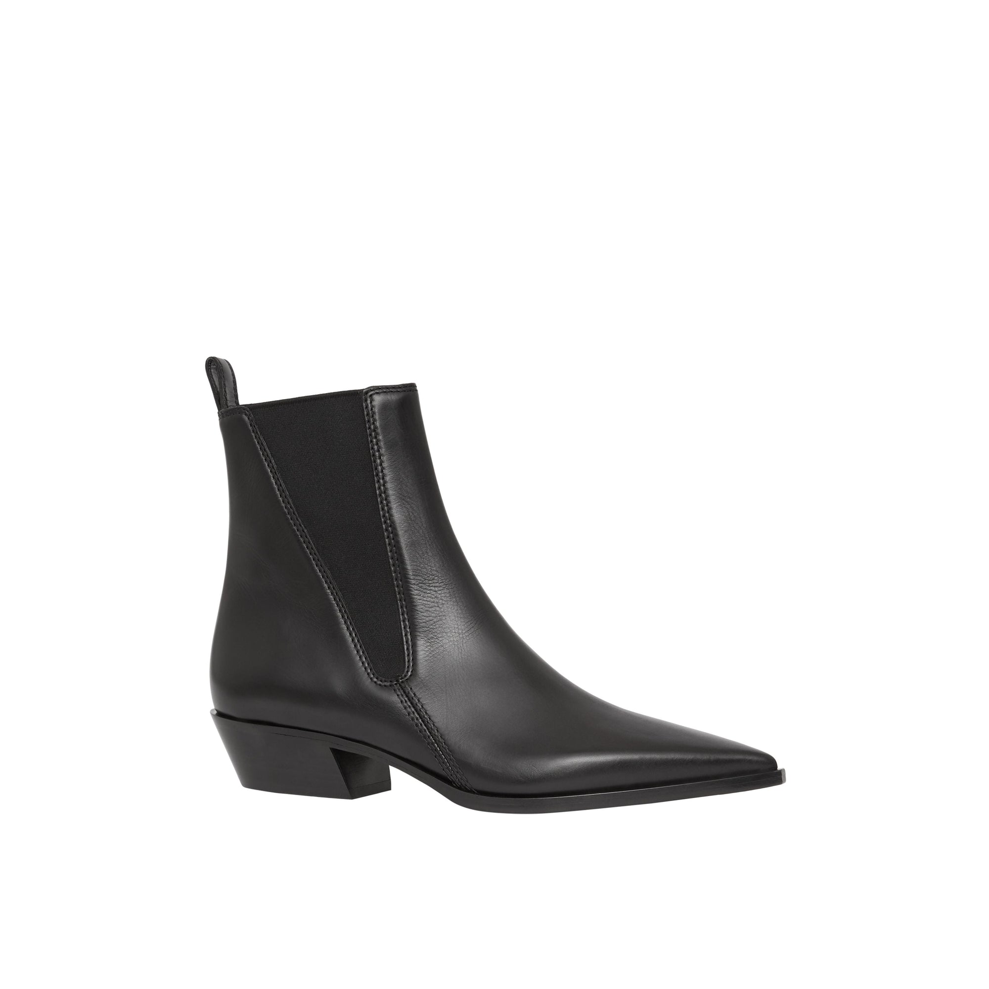 Bottines Chelsea à bout pointu en cuir - Black