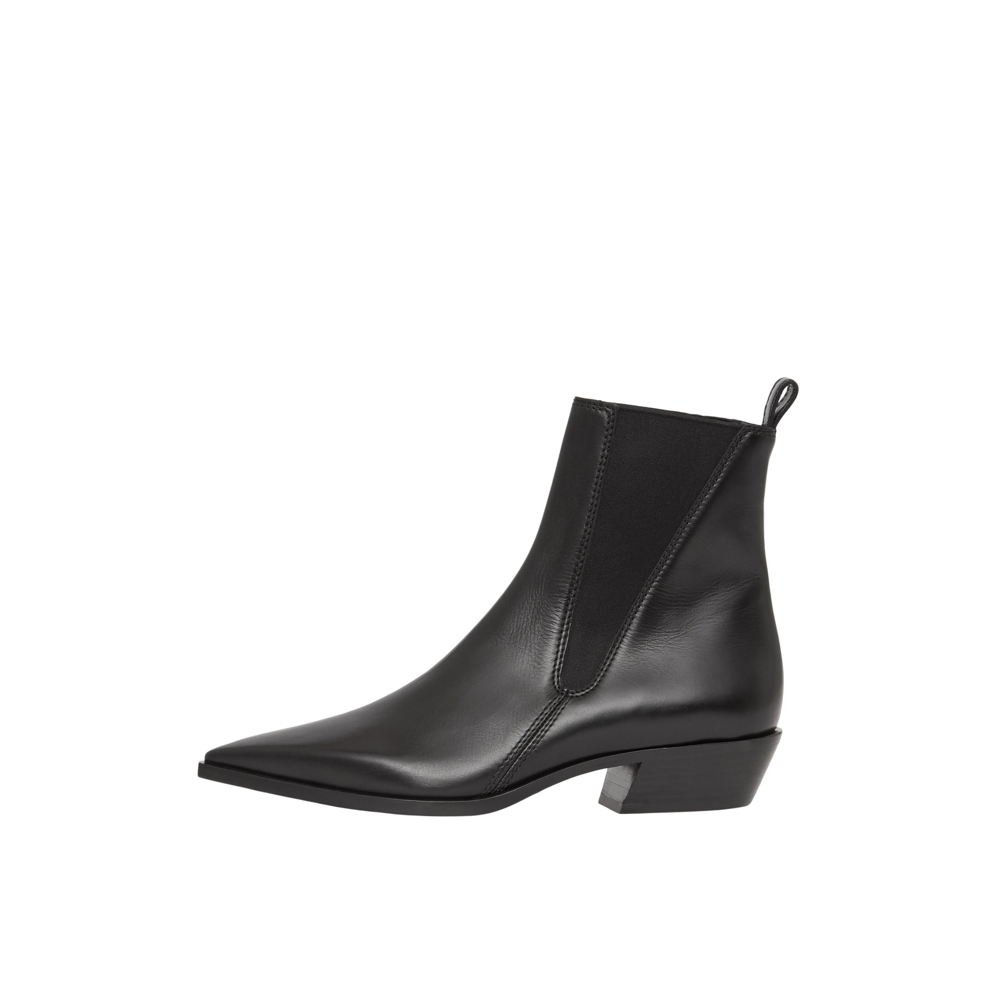 Bottines Chelsea à bout pointu en cuir - Black