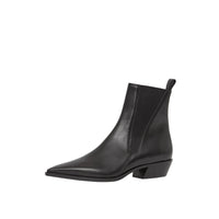 Bottines Chelsea à bout pointu en cuir - Black