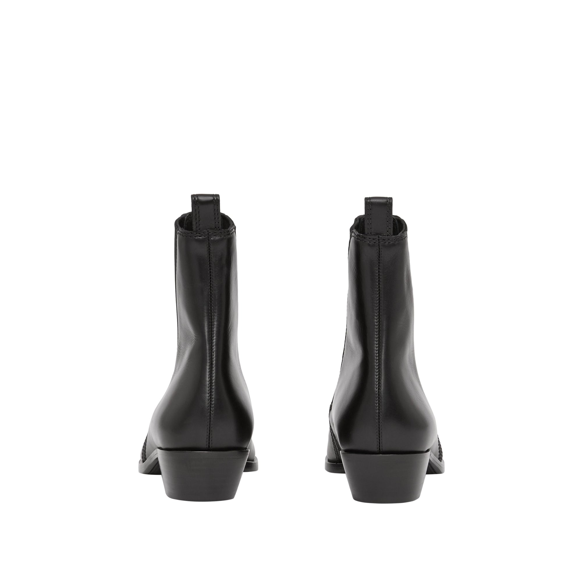 Bottines Chelsea à bout pointu en cuir - Black