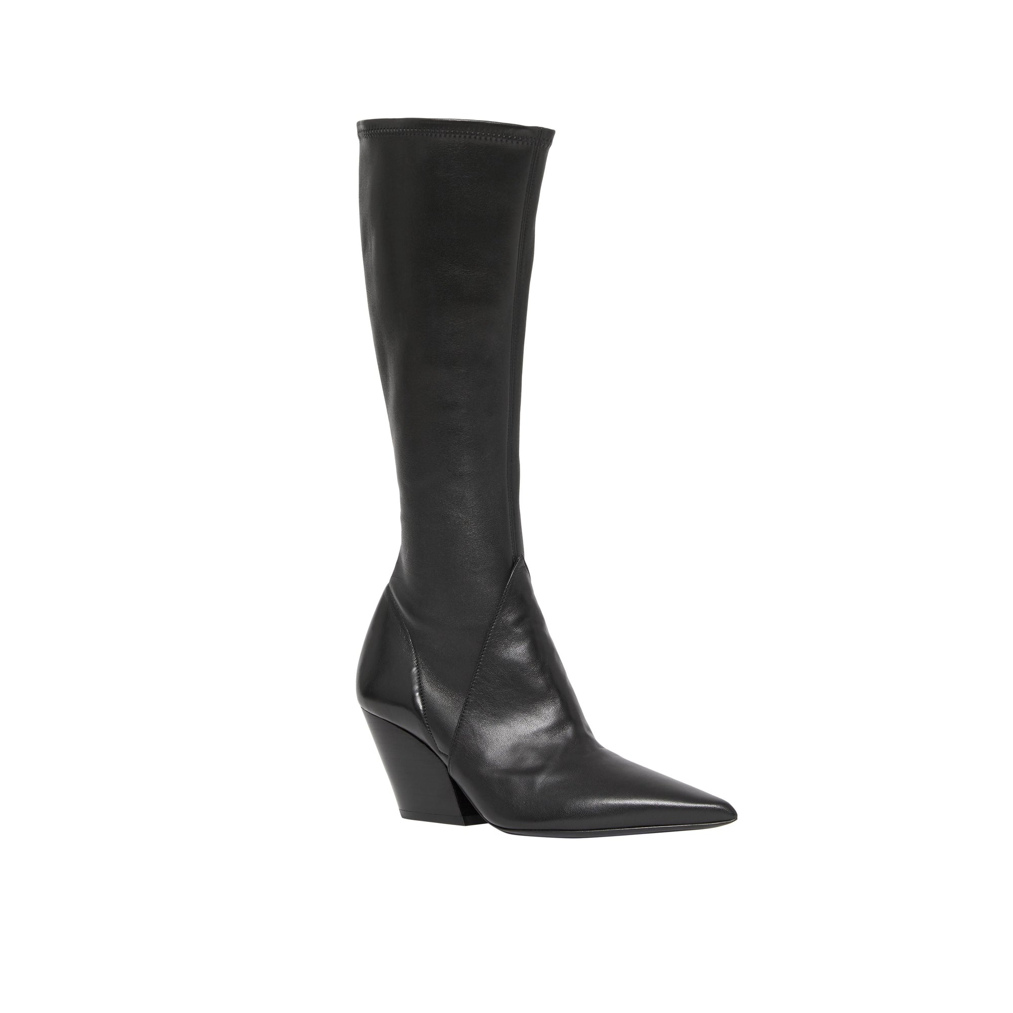 Bottes hautes à panneaux en cuir d'agneau - Black