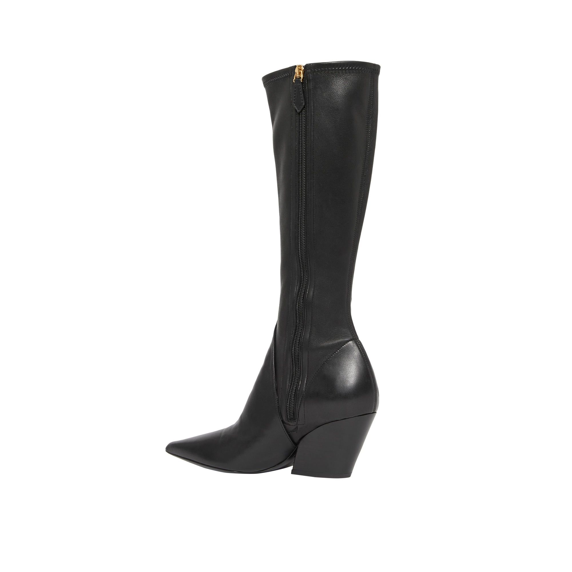Bottes hautes à panneaux en cuir d'agneau - Black