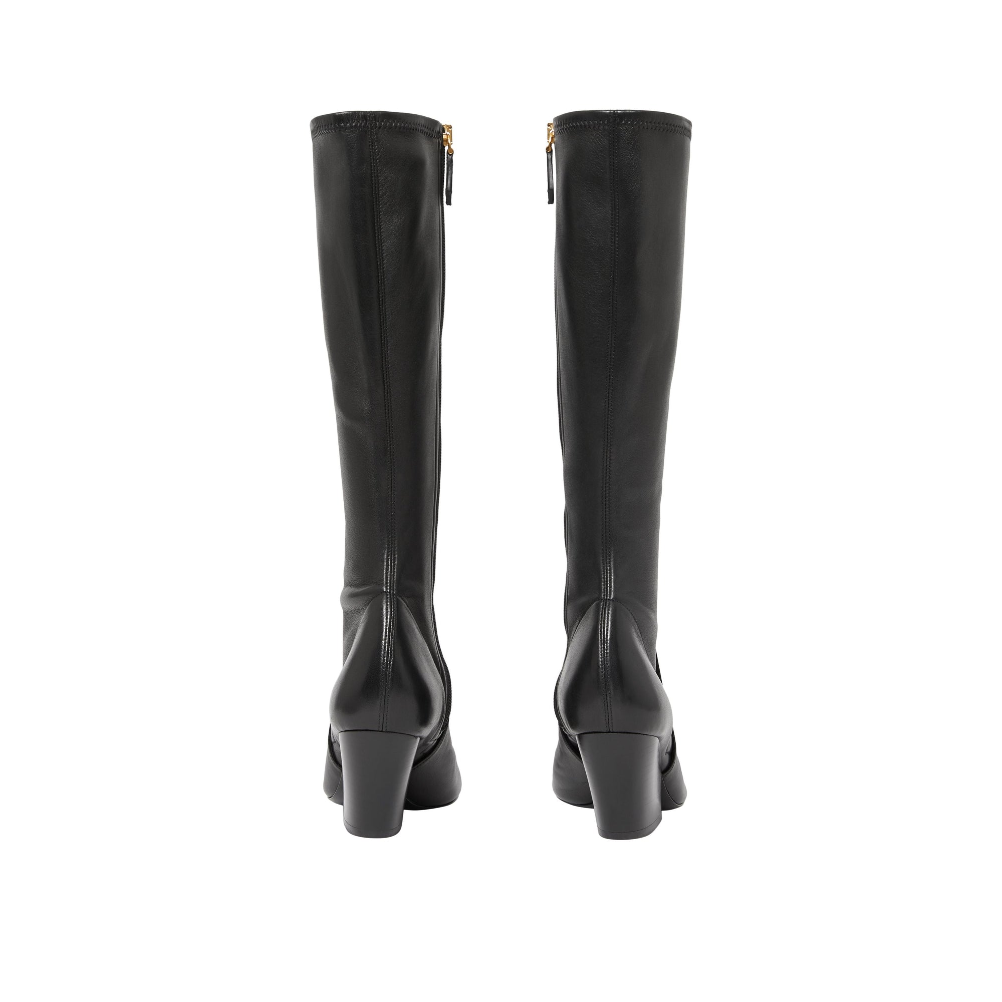 Bottes hautes à panneaux en cuir d'agneau - Black