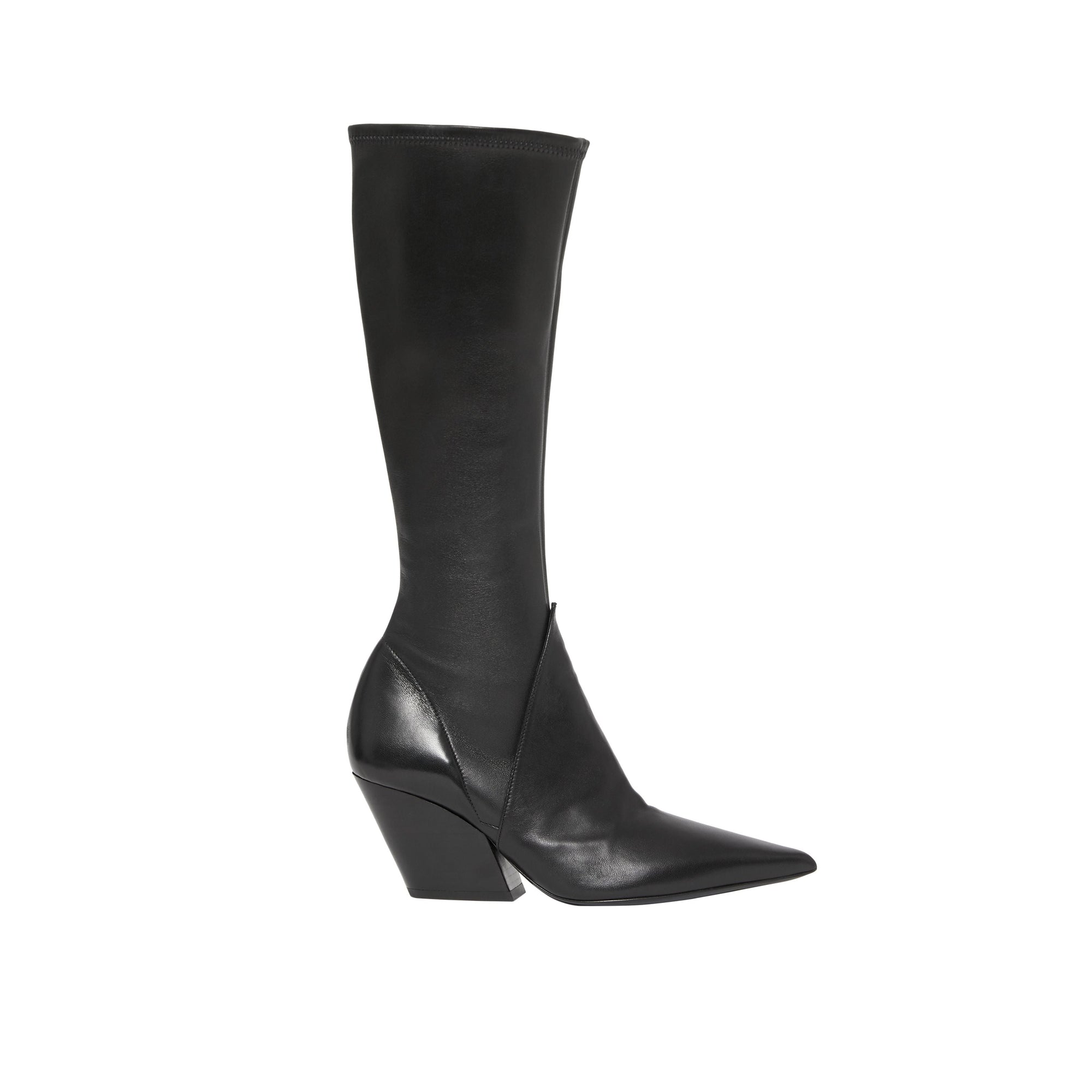 Bottes hautes à panneaux en cuir d'agneau - Black