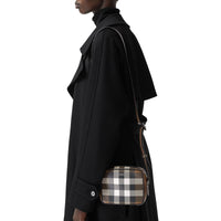 Sac à bandoulière en cuir check - Dark Birch Brown