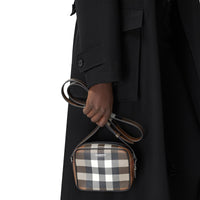 Sac à bandoulière en cuir check - Dark Birch Brown