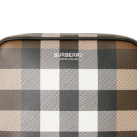 Sac à bandoulière en cuir check - Dark Birch Brown