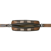 Sac à bandoulière en cuir check - Dark Birch Brown