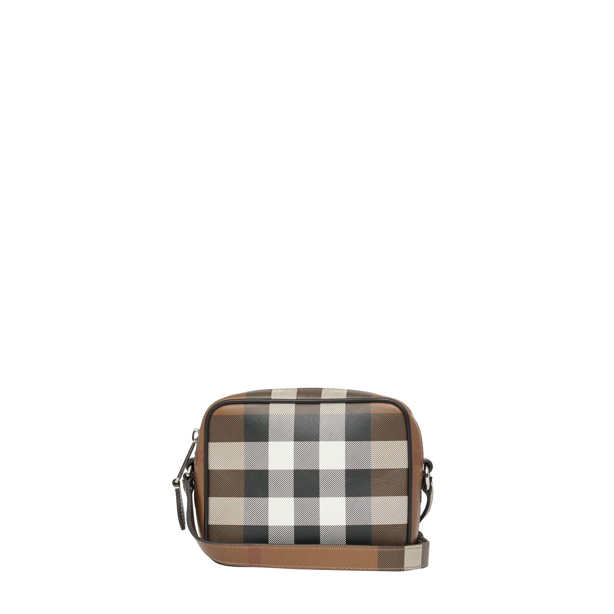 Sac à bandoulière en cuir check - Dark Birch Brown