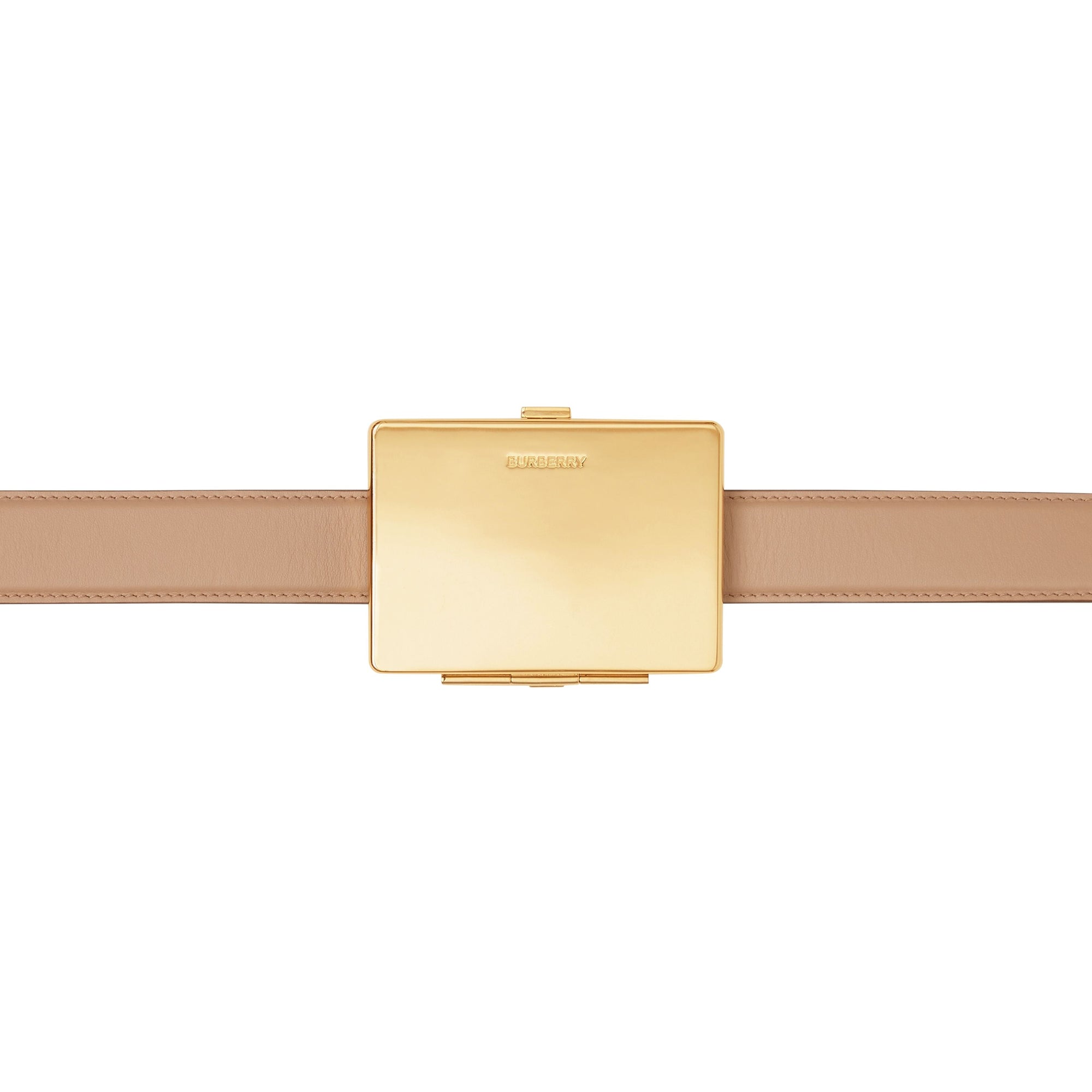 Ceinture en cuir avec porte-cartes - Biscuit