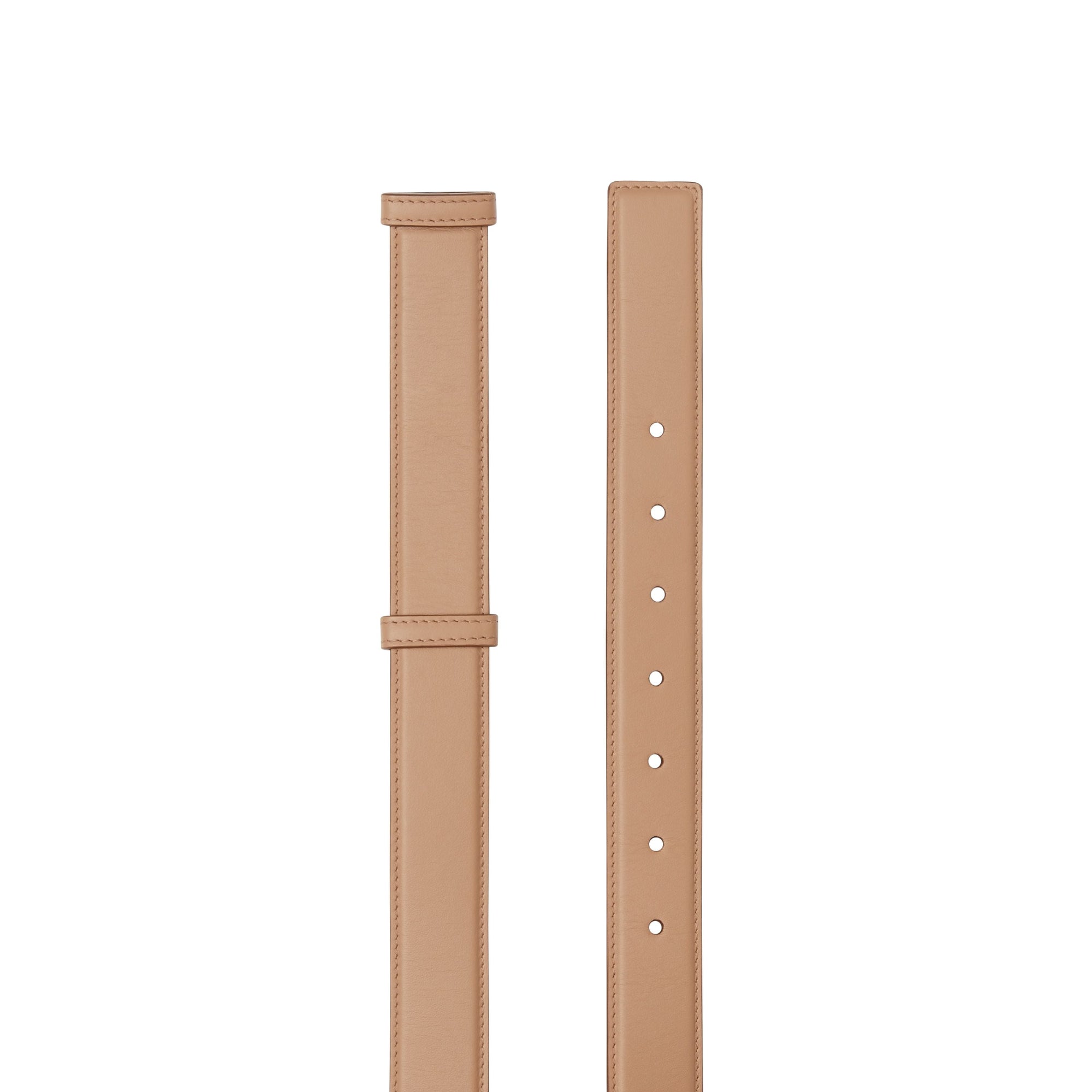 Ceinture en cuir avec porte-cartes - Biscuit