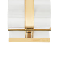 Manchette cylindrique plaquée or et résine - Light Gold & Crystal