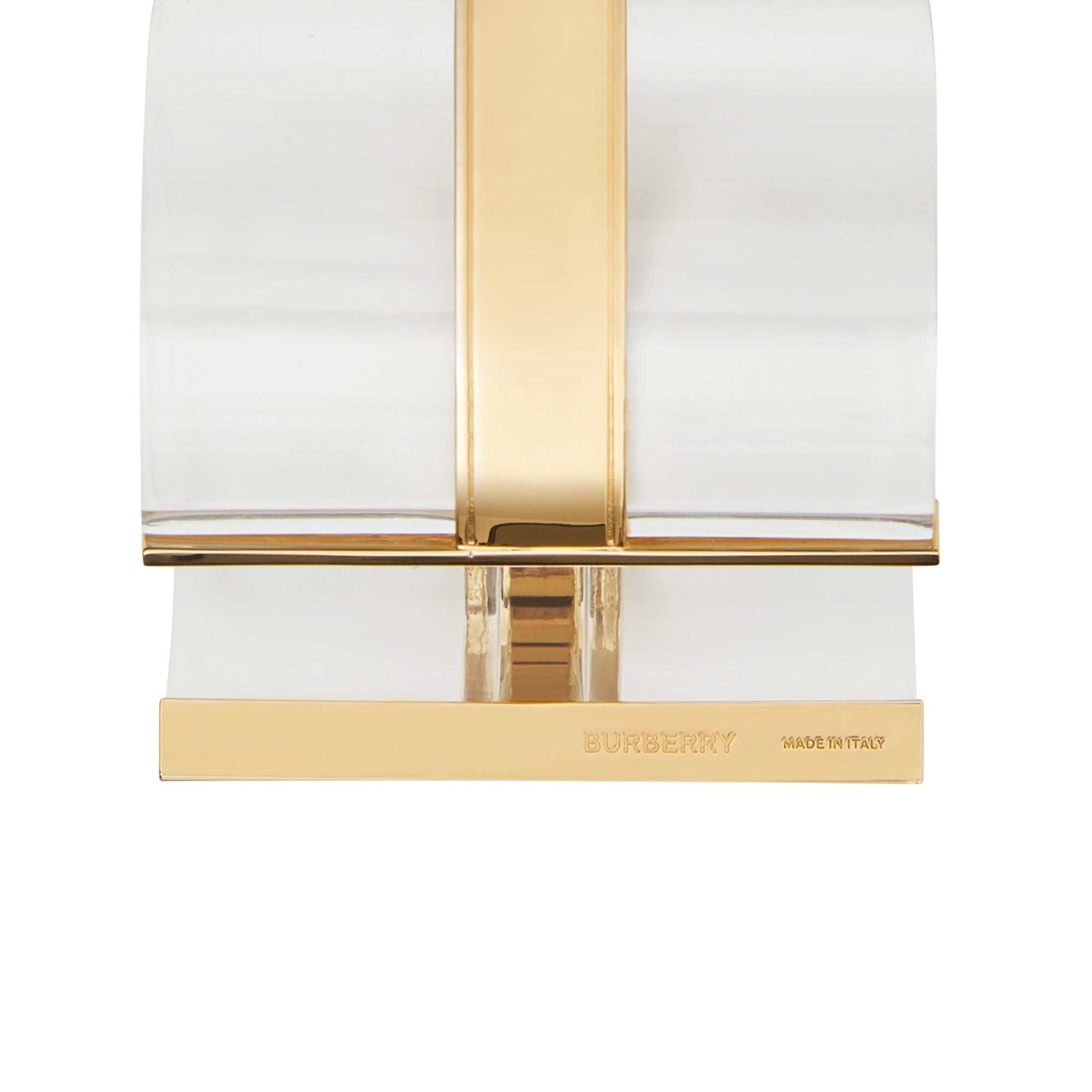 Manchette cylindrique plaquée or et résine - Light Gold & Crystal