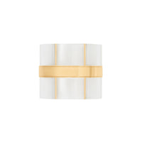 Manchette cylindrique plaquée or et résine - Light Gold & Crystal