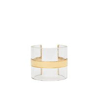Manchette cylindrique plaquée or et résine - Light Gold & Crystal