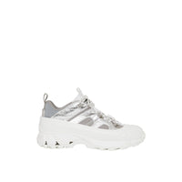 Sneakers Arthur en cuir métallisé nylon et mesh - Silver