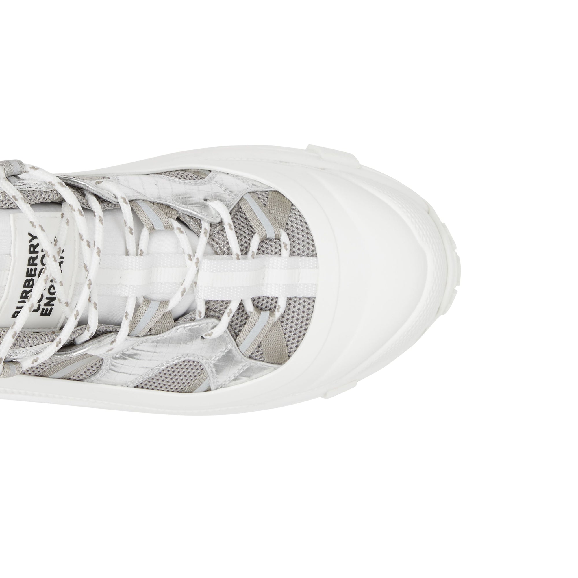 Sneakers Arthur en cuir métallisé nylon et mesh - Silver