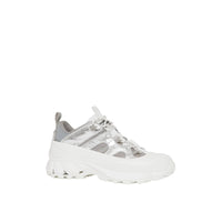 Sneakers Arthur en cuir métallisé nylon et mesh - Silver